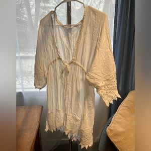 Cute White Beachy Lace Swimsuit Coverup | Blue Island
